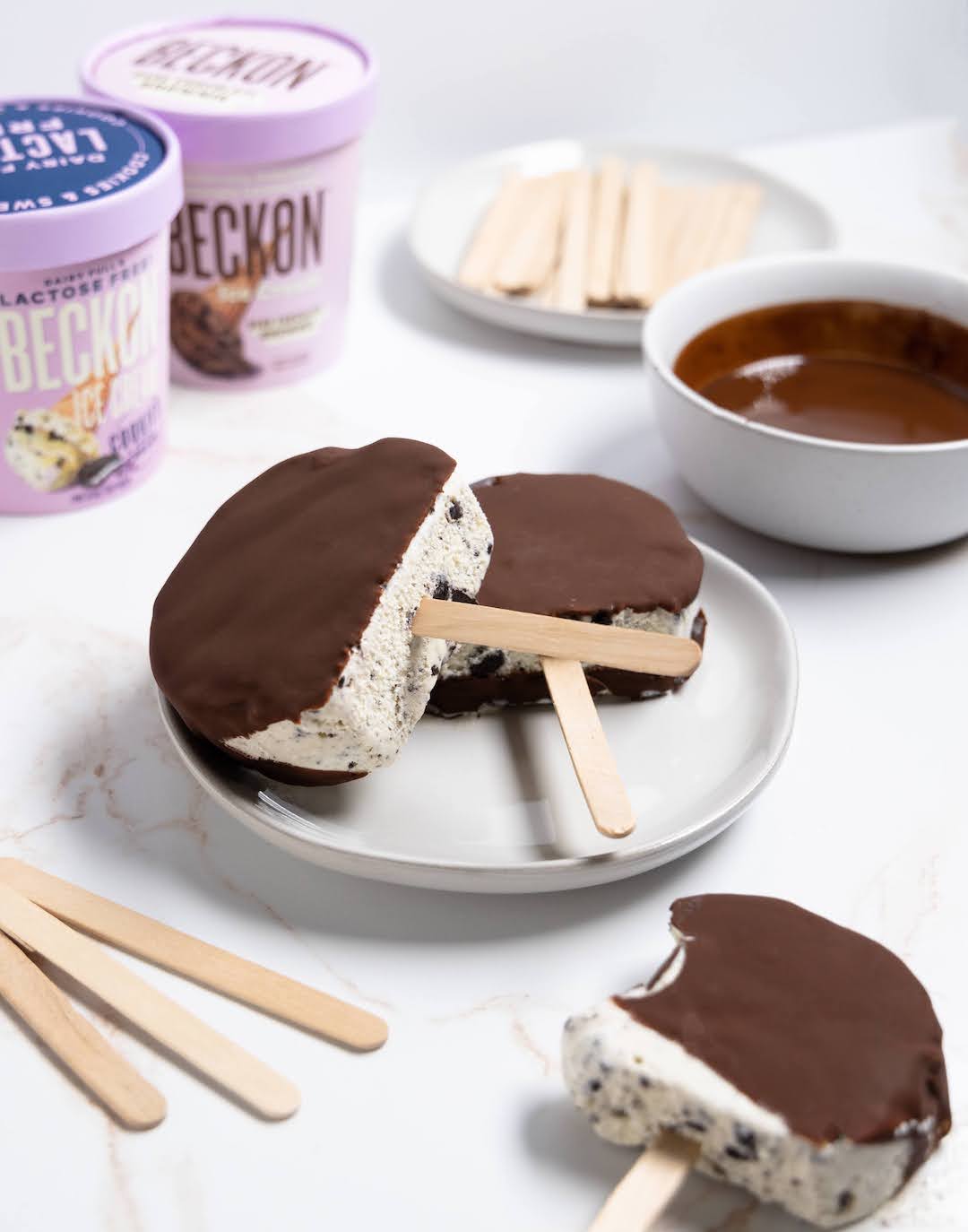 Lactose-Free Chocolate Covered Ice Cream Pops